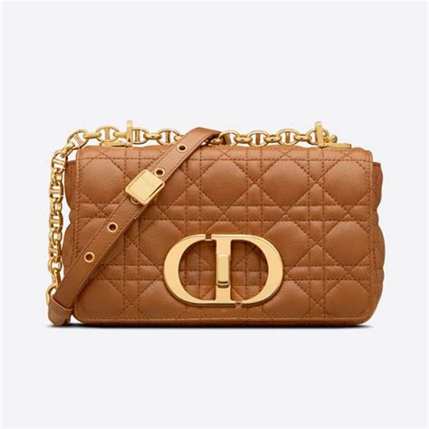 Small Dior Caro Bag Cognac